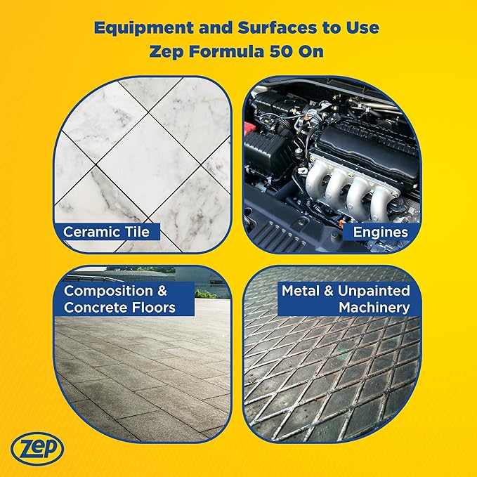 Zep Formula 50 Cleaner and Degreaser - 5 Gallon (1 Unit) 85935 - All-Purpose Heavy-Duty Use on Floors Walls Unpainted Metal Surfaces Engines Grills Ovens and Fans