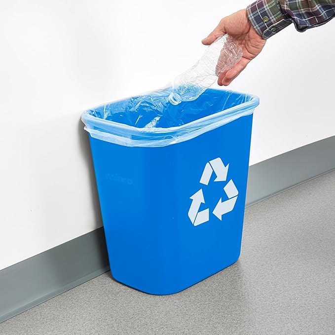 Winco Recycling Basket for Home and Office 7 Gallon Blue