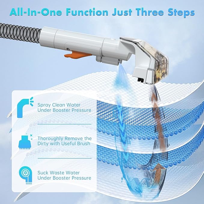 Compatible For OMESER W07 600W 15KPa Handheld Spot Cleaner For Carpet Sofa Curtain Spray Suction Machine