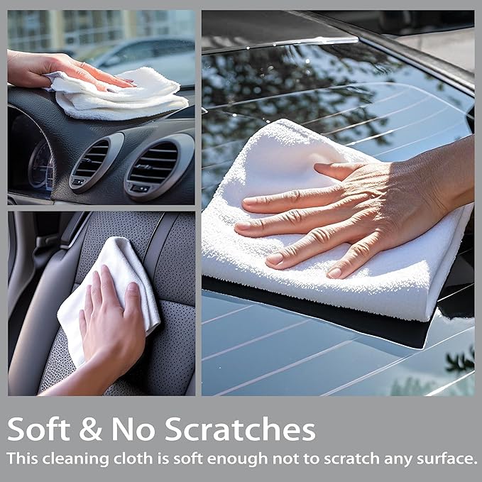 Greenfound Microfiber Cleaning Cloth Roll -80 Pack 11.5x11.5 Tear Away Towels Reusable and Washable Rags White