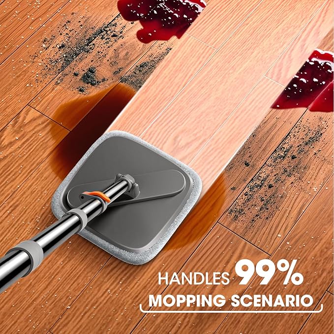 Mop and Bucket Set Spin Mop with Separate Dirty Water System Deep-Cleaning Mops for Floors Versatile Mops for Walls