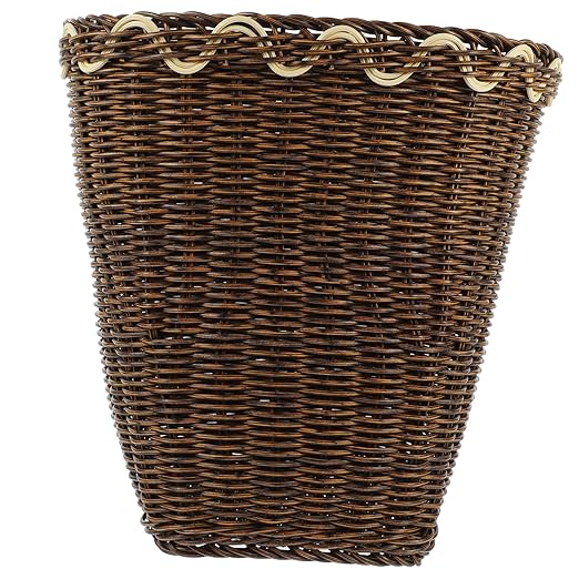 NUOBESTY Storage Basket Multi-Function Waste Basket Natural Style Trash Can for Home