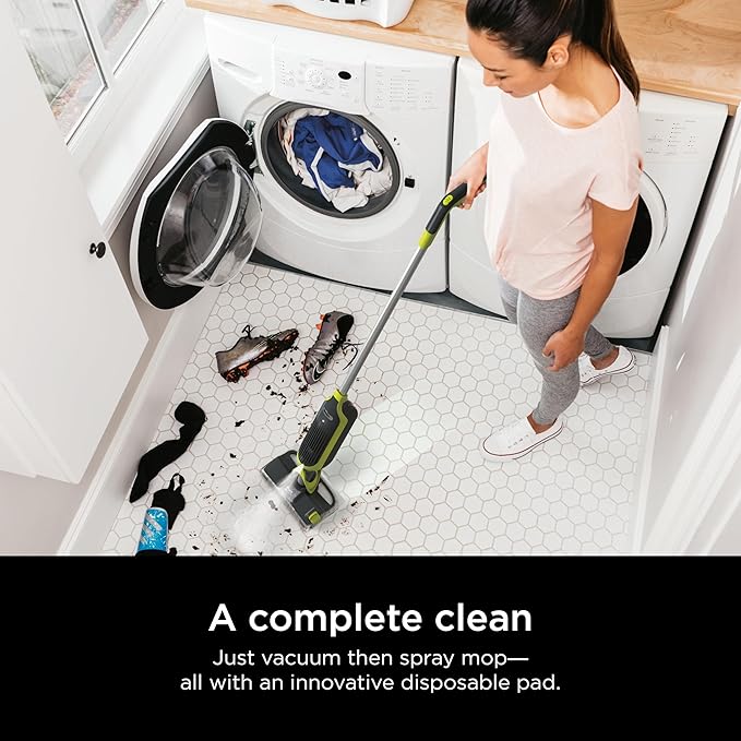 Shark VACMOP Cordless Hard Floor Vacuum Mop Includes 2 Disposable VACMOP Pads and a 12oz VACMOP Solution Charcoal Gray VM180