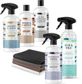 Therapy Clean Home Essentials Bundle - Cleaning Supplies Bundle Kit New Home - House Cleaning Kit - Household Gift Set - Stainless Granite Bathroom and Wood with Microfiber Cloths