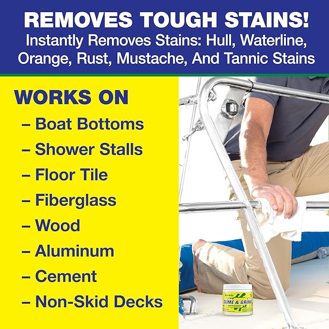 STAR BRITE Stain Remover Concentrate – Makes 5 Gallons – Removes Tarnish Rust and Tough Stains on Fiberglass Metal Wood Cement Tile Decks and More