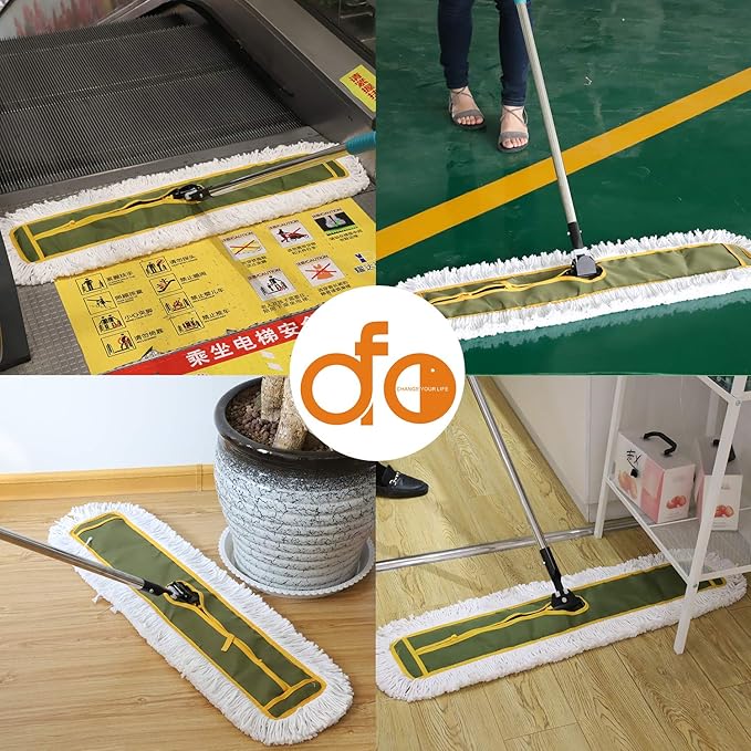 OFO 36inch Industrial Commercial Dust Mop 2 Sets //Heavy Duty Dust Mop // 63inch Length Stainless Steel Handle //Easily Clean Large Area FactoryShopping MallGarage