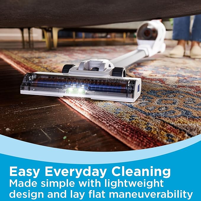 BLACK+DECKER POWERSERIES 16V MAX Stick Vacuum Cordless Rechargeable with LED LightsPortable Vacuum Cordless Lightweight Anti-Tangle Self-Standing Multi-Surface White (BHFEA420J)