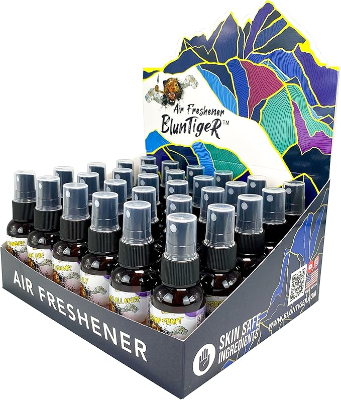 High Concentrated Strong Oil Based Air Freshener 30ml/1oz Car Room Home and Bathroom Deodorizer &amp Odor Eliminator Spray (BlunTiger 30 Set)