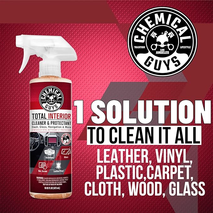 Chemical Guys Total Interior Cleaner &amp Protectant 128 oz Black Cherry Scent All-in-One Interior Cleaner for Leather Vinyl Plastic Glass Carpet &amp More Residue-Free Finish