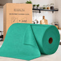 KitchLife Microfiber Cleaning Cloth Roll 100 Pack - Tear-Away Microfiber Paper Towels Lint-Free Reusable Washable for Kitchen Car Dishes and Sensitive Surfaces (Forest Green)