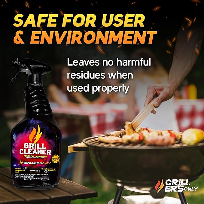 Grill Cleaner Spray &amp Degreaser | Heavy-Duty Grill Spray for BBQ Griddles &amp Cast Iron Cleaner - Professional Outdoor Kitchen Formula - 35.2 fl oz.
