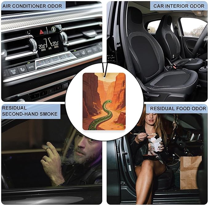 5PCS Car Air Freshener Hanging Personalized Double Sided Snake Canyon Car Fresheners Long Lasting New Cars Scents Cute Automotive Freshies for Closets Drawers (tea)