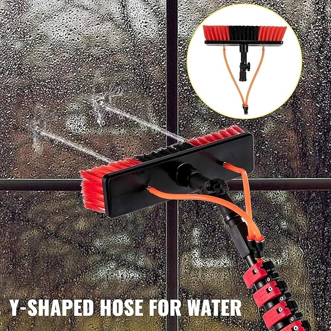 Window Cleaning Pole Water Fed Telescopic Brush Window Cleaning Pole Water Fed Telescopic Brush Extendable Cleaner Conservatory Roof (Color : 6m/20ft)