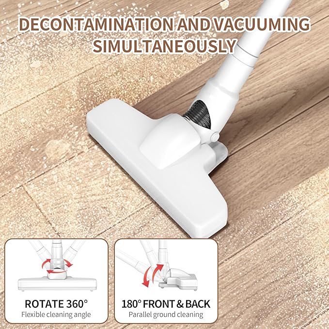 Cordless Stick Vacuum 7500Pa Powerful Suctiona - 360° Rotating Vacuum Cleaners for Home with Crevice Tool Type-C Rechargeable Lightweight Vacuum Cleaner for Home Hardwood Floors(Gray)