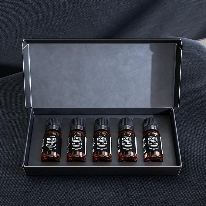 AirScent Hotel Diffuser Oil Gift Set - Inspired by The Most Popular 5-Star Hotel Scents - 10 mL 0.34 fl oz Fragrance Oil Set - My Way The Beach Villas and Other Luxury Hotel Scents