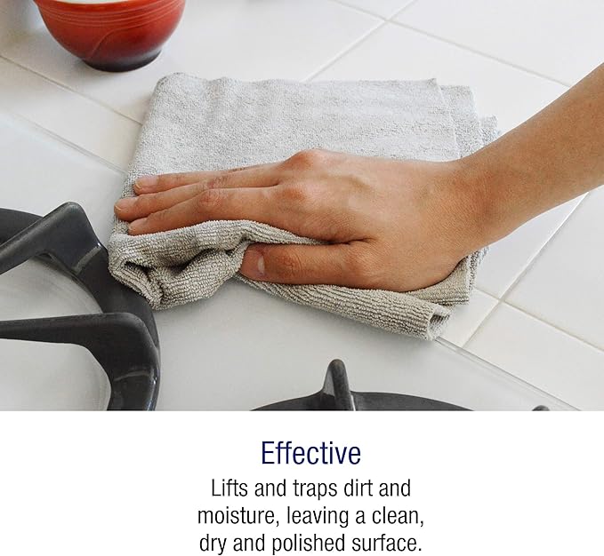 Ultra-Cut Absorbent Microfiber Towels Silver-Embedded Lint &amp Scratch-Free for Home Lab &amp Dairy Industry Use 12x12 Inches 25-Pack