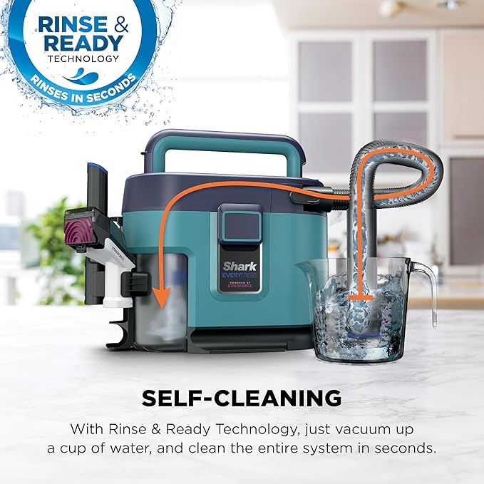 Shark EveryMess™ | Ultra-Powerful 3-in-1 Wet Vac Dry Vac &amp Stain Eliminator | StainForce Technology Perfect for Homes Pets and Cars | 3 Accessories and Cleaning Solution | Blue | VX102BRN