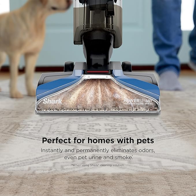 Shark CarpetXpert Upright Carpet &amp Area Rug Cleaner Perfect for Pets Lightweight &amp Powerful Dirt Grime &amp Odor Removal Carpet Shampooer Cleaning Solution Blue EX121BRN