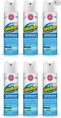OdoBan Ready-to-Use 360-Degree Continuous Spray Disinfectant and Harsh Aroma Eliminator Fabric and Air Freshener 6 Pack 14.6 Ounces Each Fresh Linen Scent