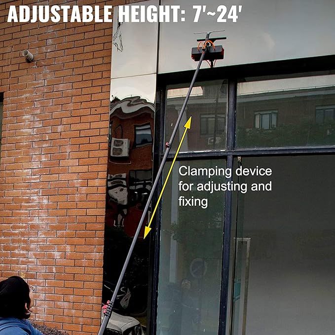 Window Cleaning Pole Water Fed Telescopic Brush Extendable Cleaner Conservatory Roof Cleaning Photovoltaic and Solar Panels Window Cleaning Brush Equipment36FT 10.8M