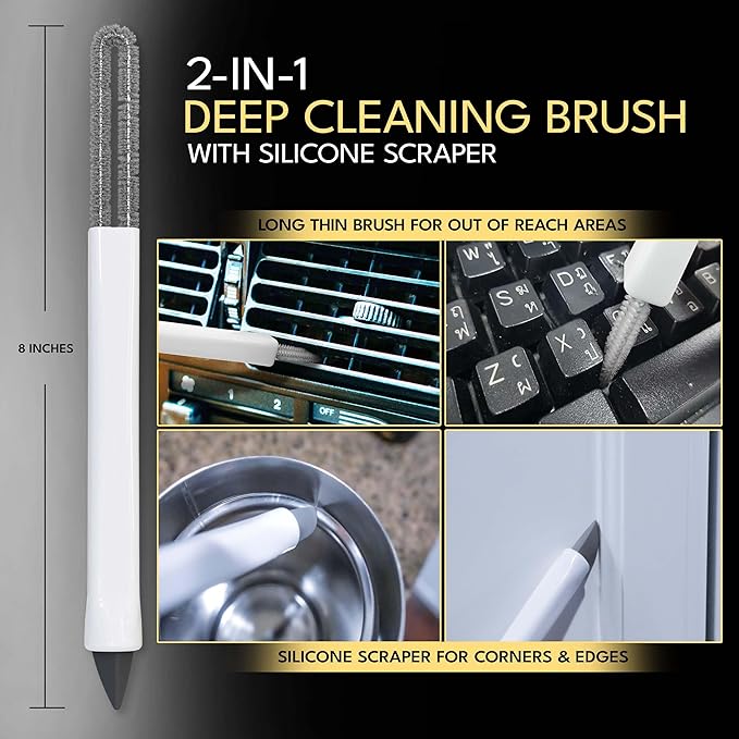 Natural Wall Cleaner &amp Household Cleaning Brush Set Bundle 24 Oz Lavender Stain Remover Spray and 3 Pcs Brushes Set - a perfect comb for cleaning Walls Ceilings Cabinets Baseboards Wood Stain