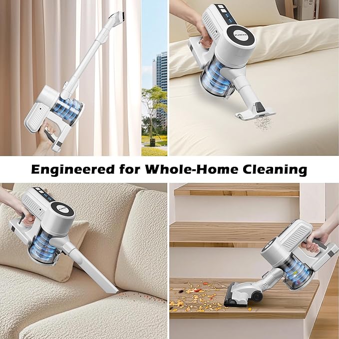 PURKINN B8 Cordless Vacuum 200W Brushless Motor &amp 28000Pa Suction 3-Mode for Carpet &amp Hard Floor Lightweight Stick Handheld Vacuum Cleaner for Home and Car