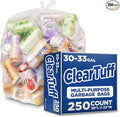 Stock Your Home Clear Trash Bags – 30-33 Gallon (250 Pack) – Disposable Leak-Resistant Garbage Can Liners for Office Bathroom Deli Produce Dog Poop Cat Litter