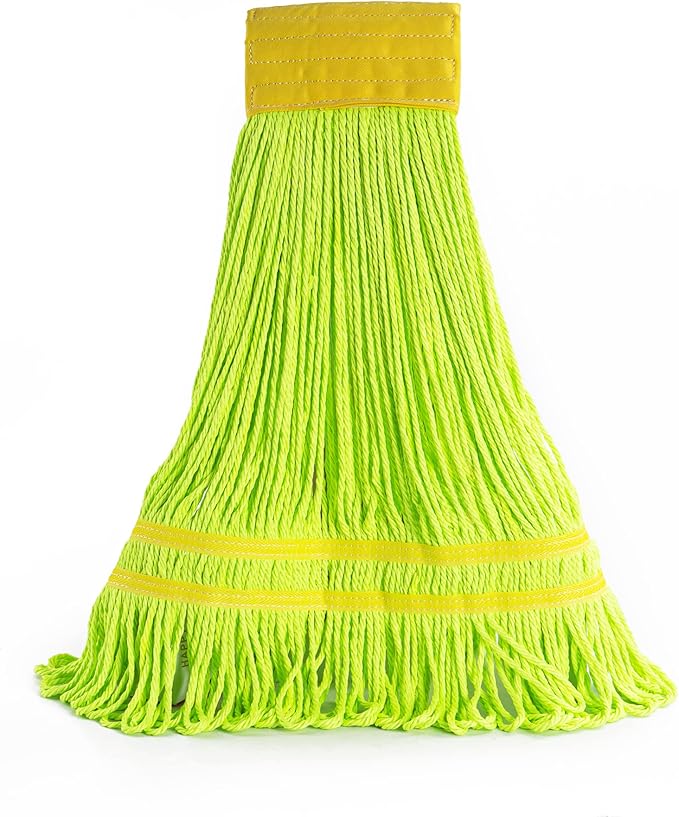 Matthew Cleaning Microfiber String Mop Heavy Duty Commercial Wet Mop Head ReplacementExcellent AbsorbencyPremium LaunderabilityReusable for HomeCommercial and Industrial Use(Green6Pack)
