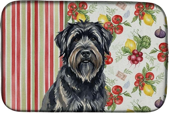 Caroline's Treasures Bouvier des Flandres Vegetables Dish Drying Mat Absorbent Dish Drying Mat Pad for Kitchen Counter Dish Drainer Mat for Countertop 14 x 21 Multicolor
