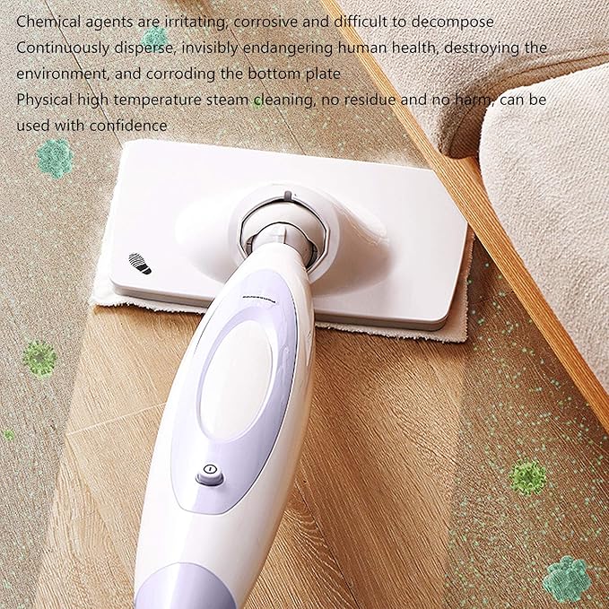Wireless Steam Mop Floor Mop Steam Cleaner with Adjustable Steam Intensity Multifunctional Carpet Upright Cleaner Mop for Floor Cleaning Purple