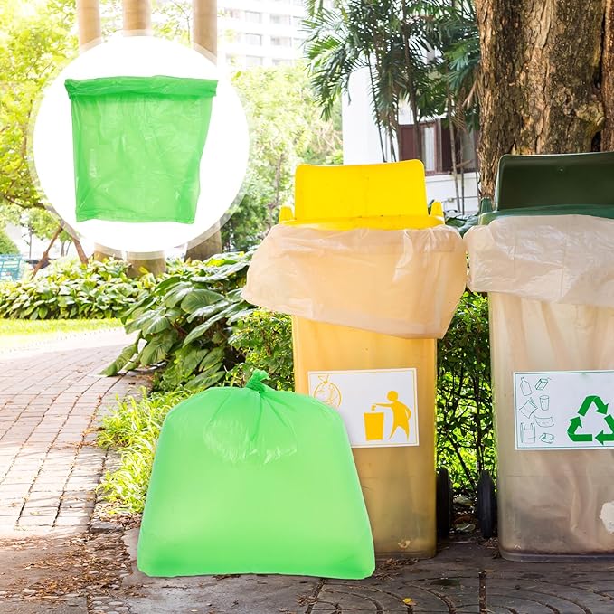 SOIMISS Thick Tear-resistant Garbage Bags 80x100cm 50pcs Green Large Plastic Trash Bags for Office Hotel Restaurant School Waste Disposal