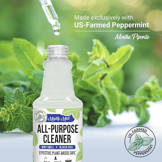 Mighty Mint All-Purpose Cleaner Spray for Home Kitchen Bathroom Natural Peppermint Scent 16oz - 2 Pack