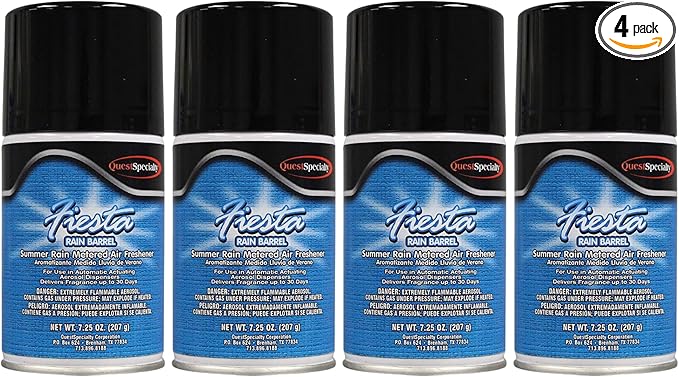 Quest 3860 RAIN BARREL Metered Air Freshener - Summer Rain (4 Pack) Works in all metered dispensers