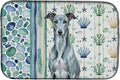Caroline's Treasures Blue Brindle Greyhound Coastal Sea Glass Dish Drying Mat Absorbent Dish Drying Mat Pad for Kitchen Counter Dish Drainer Mat for Countertop 14 x 21 Multicolor