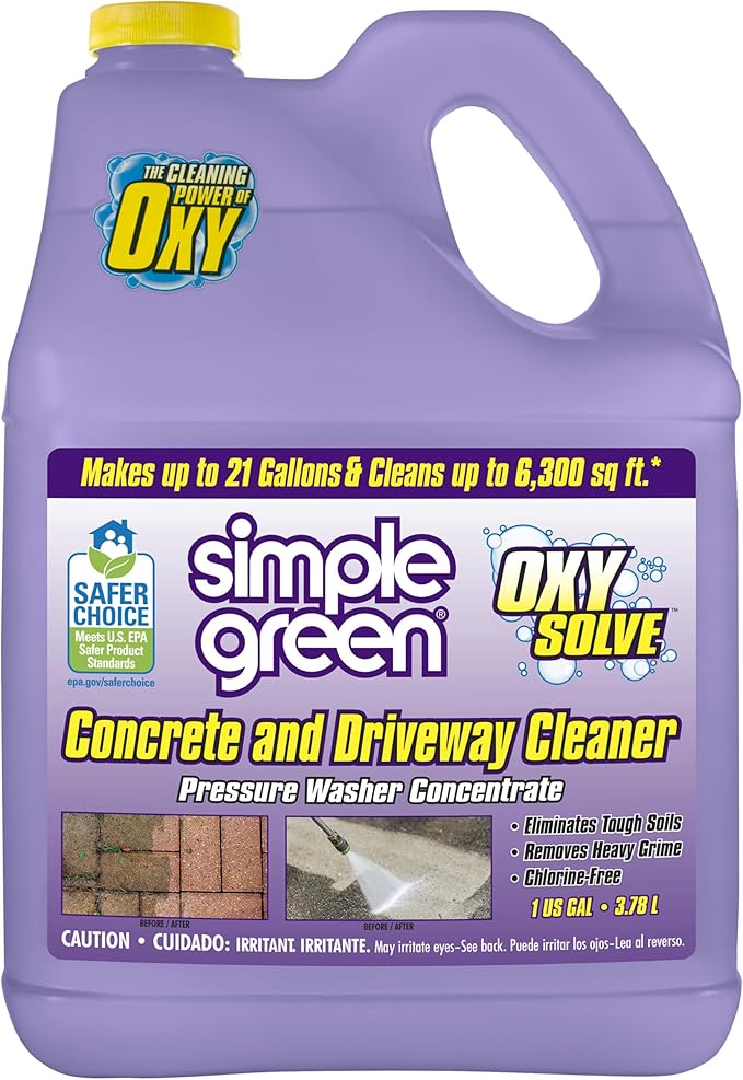 Simple Green Oxy Solve Concrete and Driveway Pressure Washer Cleaner Purple Unscented 128 Fl.Oz