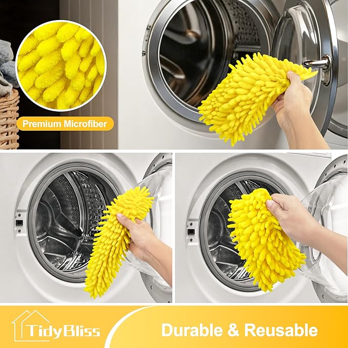 77” Ceiling Fan Blades Cleaner Duster with Extension Pole Extendable Flexible Dust Cleaning Brush Reusable Chenille Mop for Baseboard Wall Floor Blinds Cobweb