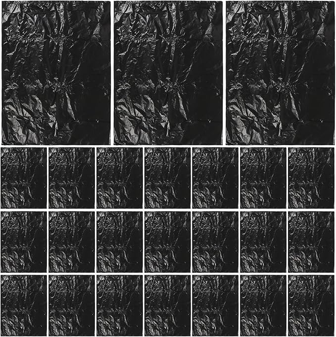 Thicken Garbage Bags 25Pcs 80X100Cm Black Plastic Trash Bags Heavy-Duty Kitchen and Office Wastebasket Liners for Home Bathroom Use