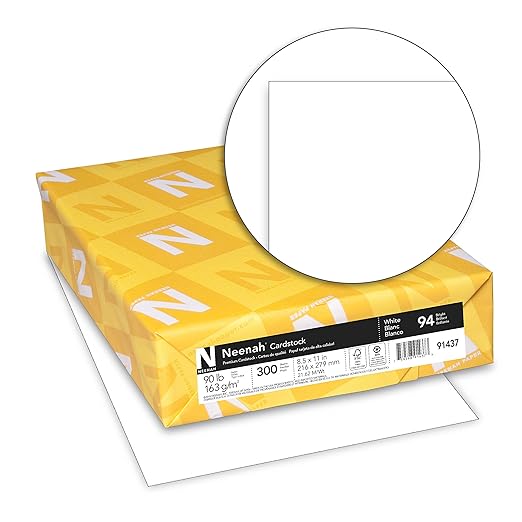 Plasticplace Custom Fit Trash Bags Compatible with simplehuman Code H (200 Count) &amp Neenah Index Cardstock 8.5 x 11 90 lb/163 gsm White Lightweight 94 Brightness 300 Sheets (91437)