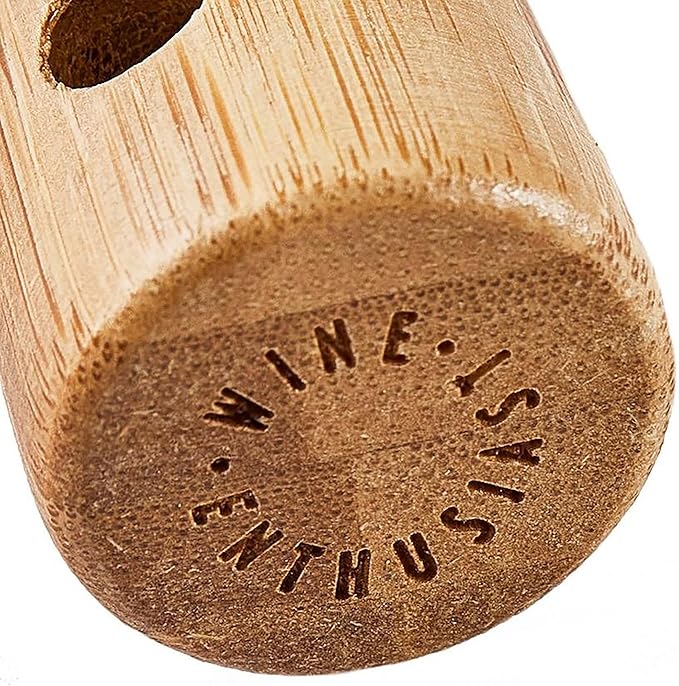 Wine Enthusiast Interchangeable Glassware Cleaning Brush Set – 5-Piece Bamboo Handle with Specialized Brush Heads for Wine Glasses Decanters and Barware Cleaning