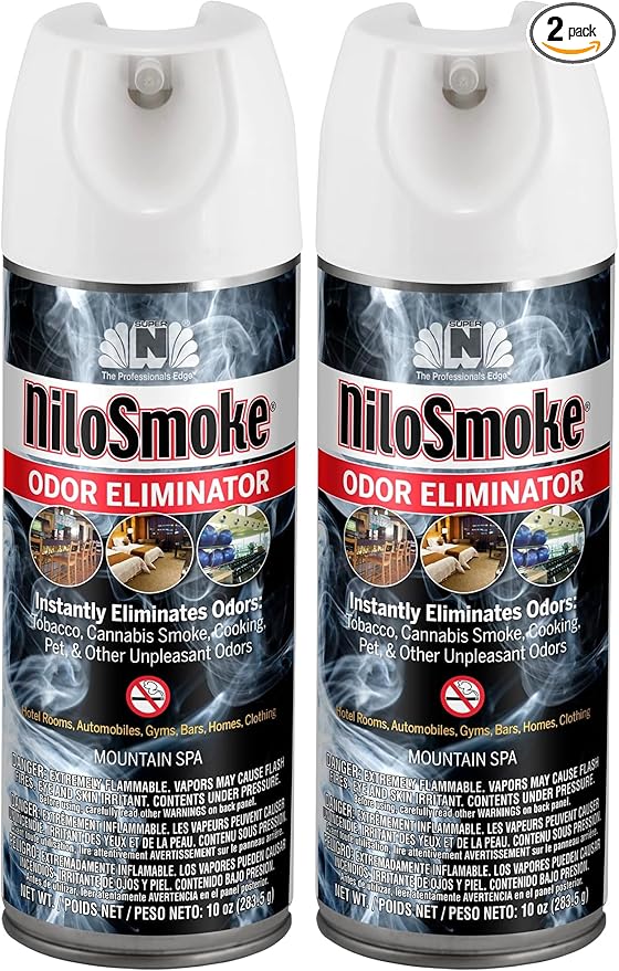 Nilosmoke Tobacco and Smoke Odor Eliminator aerosol by Nilodor 05460-10 oz. Hand Held Aerosol (Pack of 2)
