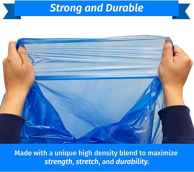 Reli. SuperValue 33 Gallon Recycling Bags (240 Count Bulk) Made in the USA - Blue Trash Bags 30-33 Gallon | Blue Recycling Garbage | 33Gal with 30Gal 33Gal 35Gal Capacity