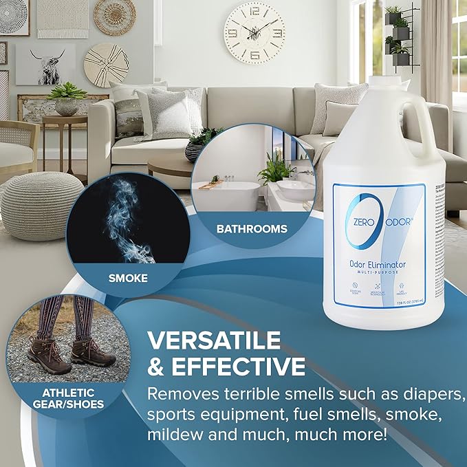 Zero Odor Multi-Purpose Odor Eliminator 64 Oz - Eliminates Air &amp Surface Odors - Patented Technology