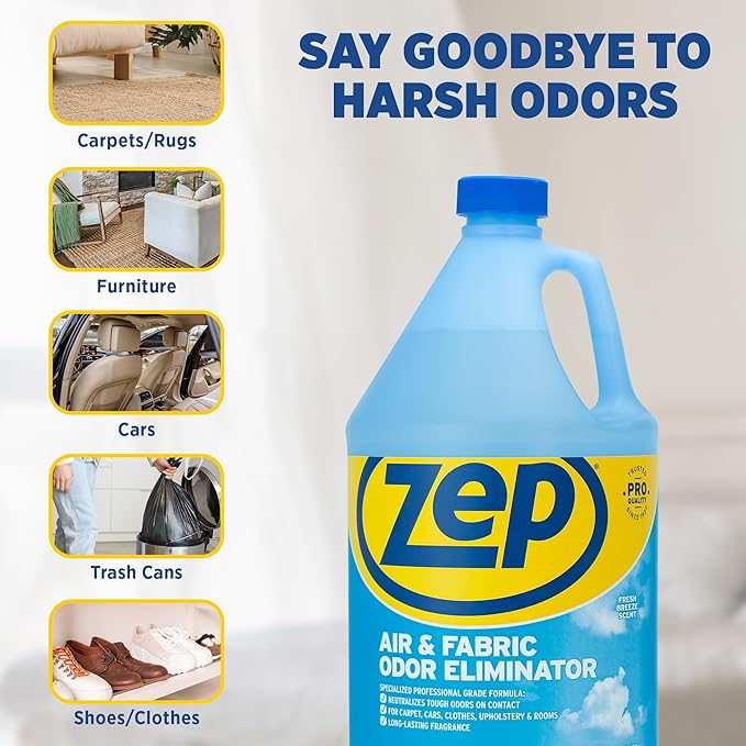Zep Air and Fabric Odor Eliminator - 128 Ounce (Pack of 2) ZUAIR128 - Refresh Your Home Office and Business