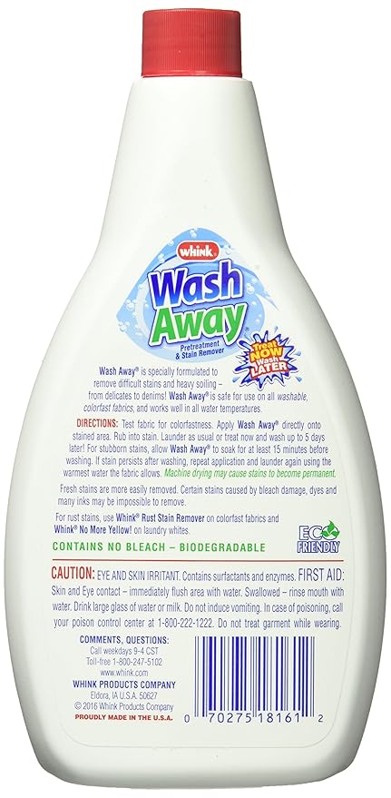 Whink - Wash Away Laundry Stain Remover for Tough Laundry Stains - 16oz 6 Pack