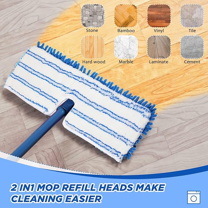 Chengu 24 Pieces Microfiber Flip Mop Refills Replacement Heads Double Sided Cleaning Pads Machine Washable Mop for Dry and Wet Kitchen Home Use