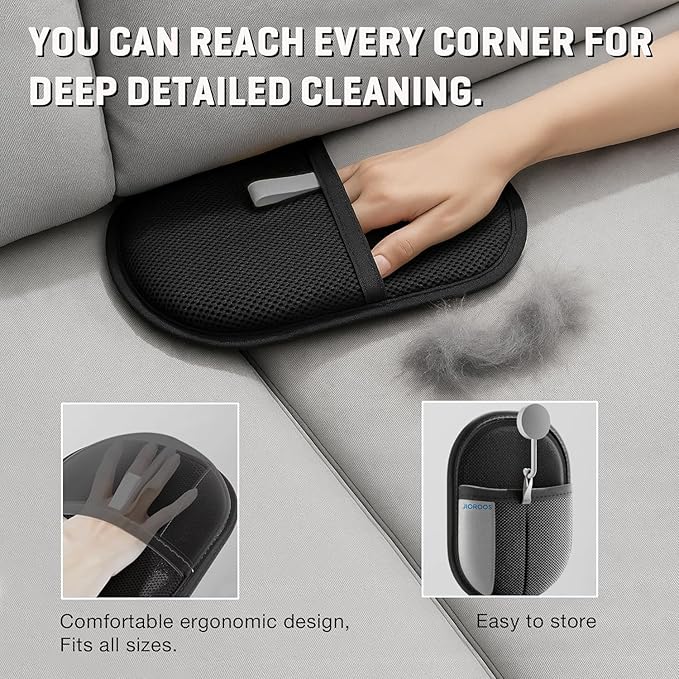 Pet Hair Removal Glove for Cats &amp Dogs Upgraded Electrostatic Reusable Pet Hair Remover Tool Magic Fur Removal Mitt for Laundry Couch Carpet Car Seat Pet Grooming Gloves (2)