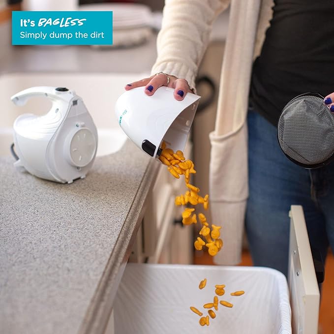 Simplicity Vacuums Flash Mini Handheld Vacuum with Attachments Powerful Corded Hand Vacuum for Craft and Sewing Projects Small Vacuum for Car Detailing F1