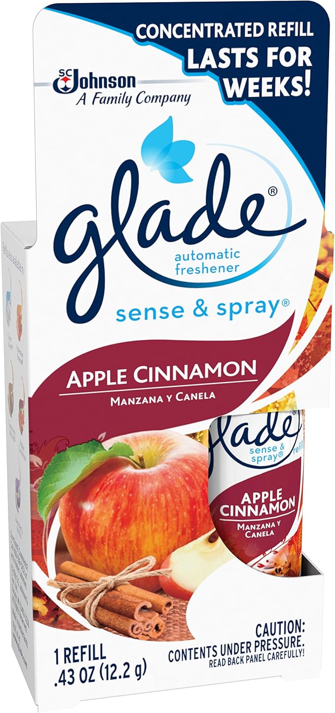 Glade Sense &amp Spray Automatic Air Freshener Refill Apple Cinnamon 0.43 oz