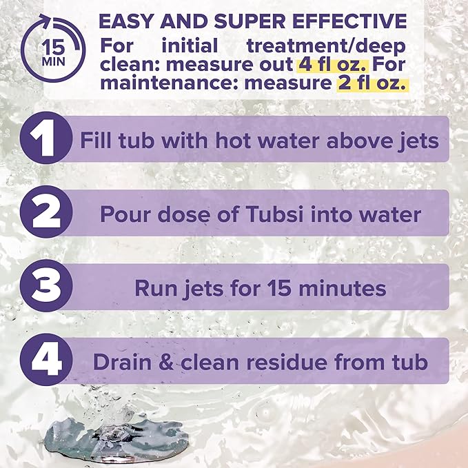 MAXTITE Tubsi Jetted Tub Cleaner - 1 Gallon - Supercharged Cleaning Action for Hidden Gunk in Jetted Bathtubs and Whirlpool Jets - Biodegradable Septic Safe - 32+ Doses