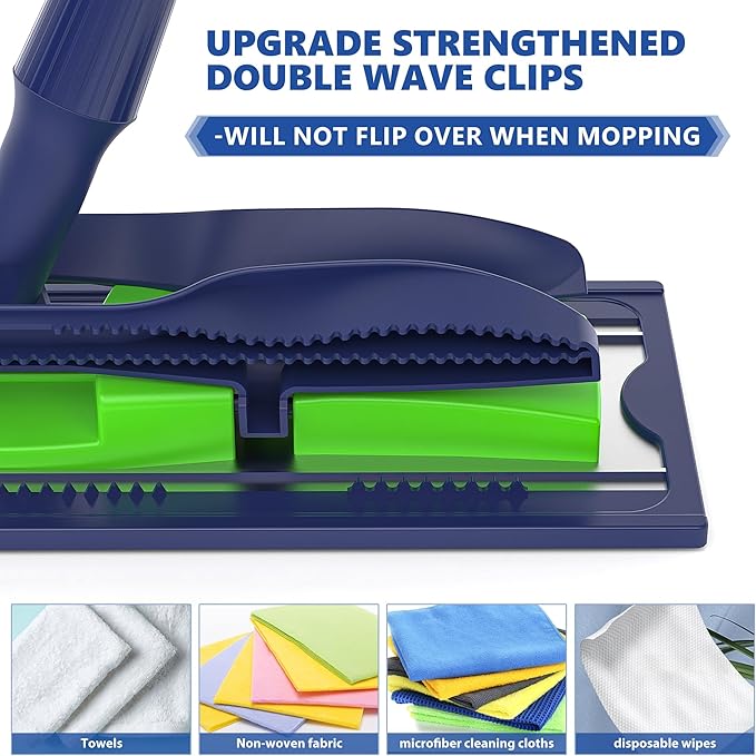 Microfiber Mops for Hardwood Floor Cleaning: MEXERRIS Flat Floor Mop with 4 Washable Pads 59 Adjustable Handle - Dust Dry Mops for Kitchen Bathroom Tile Laminate Wood Vinyl - Home Commercial Mop